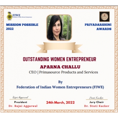 Aparna Challu, Founder and CEO of Respect Origins Was conferred the Priyadarshini Award 2022