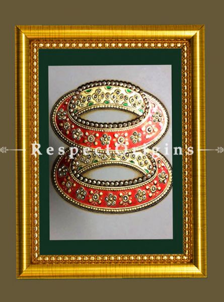 Luxurious Set of 5 Miniature Marble inlay jewelry Paintings 6x8 in; Vertical; Traditional Rajasthani Wall Art