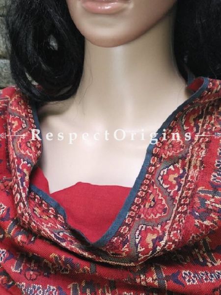 Buy Luxurious Red Jamavaar Kashmiri Ladies Shawl At RespectOriigns.com