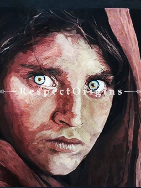 Buy Iconic Afghan Girl Thread Painting; Size 30x36 in. At RespectOriigns.com