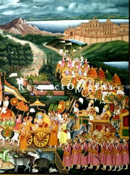 Buy Pichwai Painting of Procession of Neminathji 46 x 61 inches|RespectOrigins