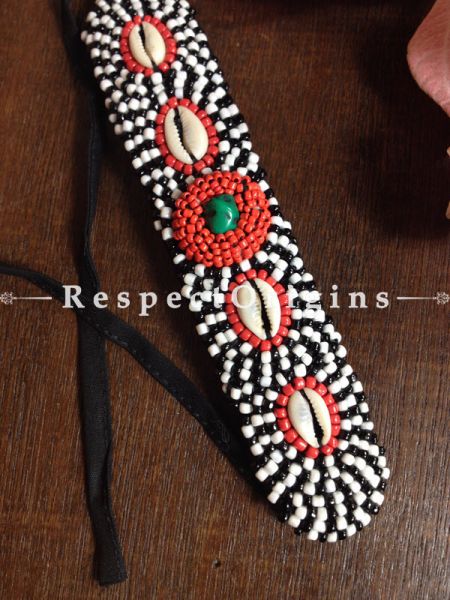Buy Traditional-Ladakhi-Vintage-Pendant-Black-and-White-Beaded-Neck-Piece-M-50171-67616 At RespectOrigins.com