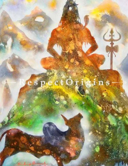 Buy Rudra in Paradise - Acrylic Painting On Canvas - 42 X 32 At RespectOrigins.com