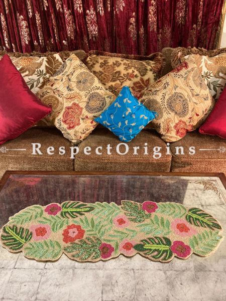 Santana Festive Floral Beadwork Table Dresser Runner Mat Gift; RespectOrigins.com