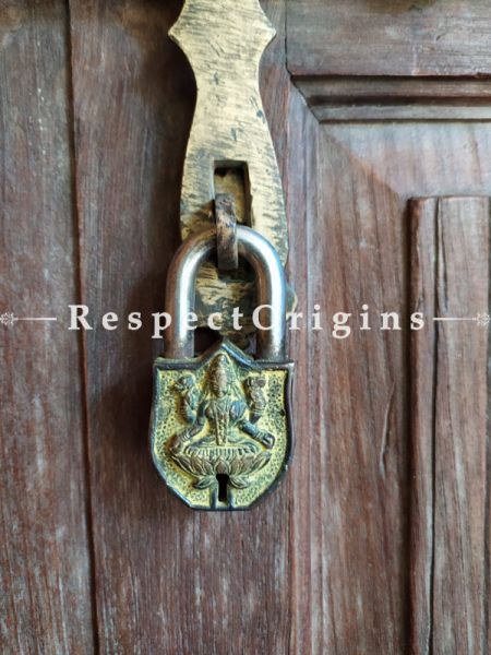Buy Brass Handcrafted Vintage Finish Saraswati Lock & Key Set at RespectOrigins