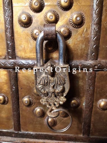 Buy Vintage Finish Brass Handcrafted Shiva Lock And Key Set at RespectOrigins