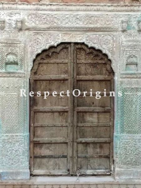 Buy Antique Haweli Stone Baradari Door Frame with Wooden Door; RespectOrigins. com