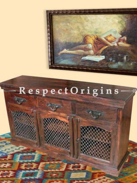 Buy Arthur Vintage Dresser or Sideboard with Iron Latticework At RespectOrigins.com