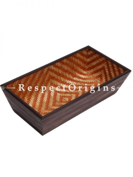 Bamboo Matte Finish Wooden Rectangle Bread Basket; 6 x 11; RespectOrigins.com