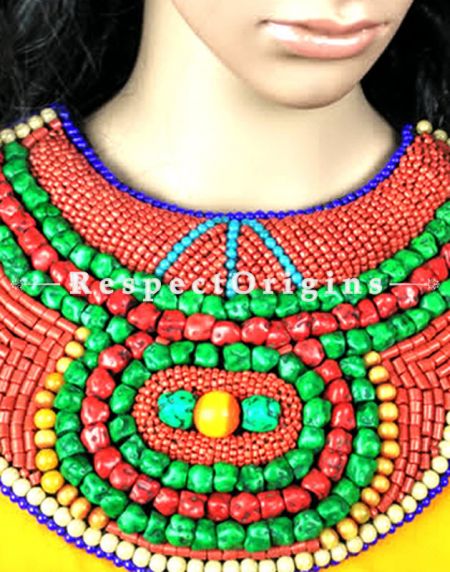 Buy Multicolored Beads; Ladhaki Necklace; Beaded Chocker at RespectOrigins.com