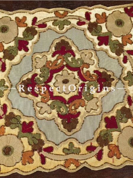 Buy Square Table mat Set of 4, Net on delicate bead work with embroidery, 17x17 in At RespectOrigins.com