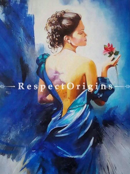 Beauty of Blue Painting - 32 In x 32 In Oil Canvas;