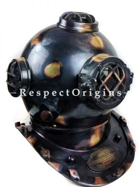 Buy Replica of Sea Diving Helmet, 18 Inches Vintage Black Helmet, Made of Solid Brass withEmbossed (US NAVY MARK V) Letters At RespectOrigins.com