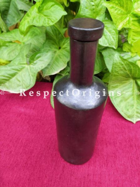 Buy Exotic Earthen Wine or Water Bottle in Longpi Manipuri Black Pottery; Chemical Free At RespectOrigins.com
