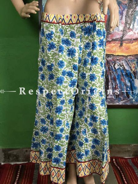 Buy Blue n White Jaipur Cotton Palazzo Pants; RespectOrigins.com