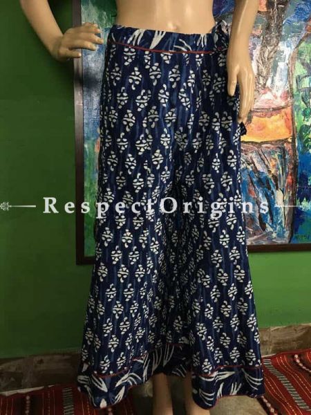 Buy Blue & White Jaipur Cotton Palazzo Pants; RespectOrigins.com