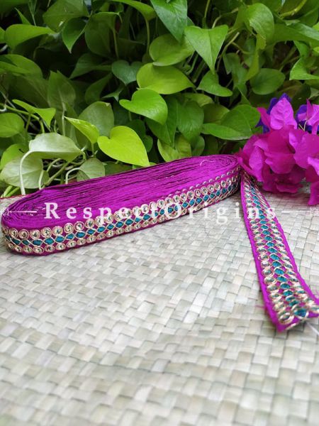 Beautiful Embroidered Silk Border; With Pink Base Mirror Work; RespectOrigins.com