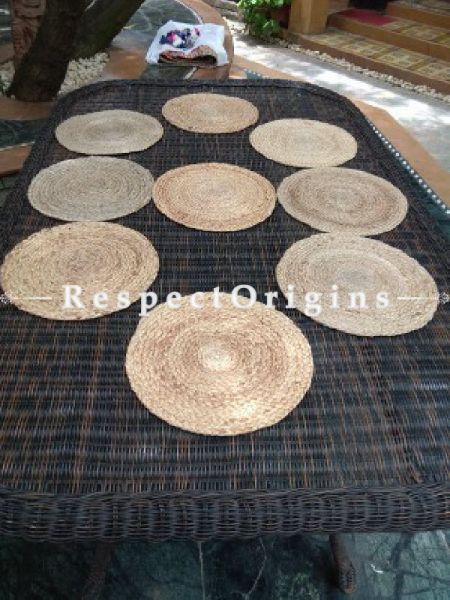 Buy Set of 6 Round Hand Braided Jute Place Mats or Table Mats; RespectOrigins