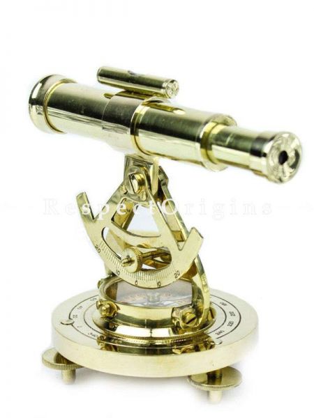 Buy Maritime Polished Brass Addaid Telescope Compass with Functional Telescope & Level Meter; Home Decorative Metal Decor At RespectOrigins.com