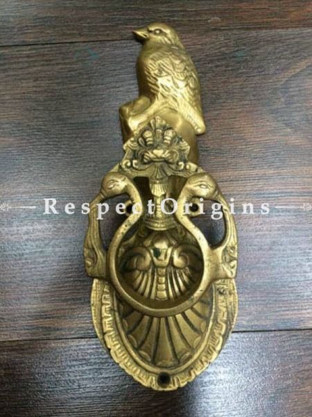 Handcrafted Vintage Finish Brass Door knocker Bird; RespectOrigins.com