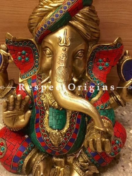 Buy Multicolored Exclusive Lord Ganesha Brass Statue; 16 in. At RespectOrigins.com