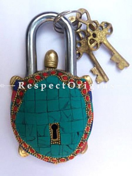 Buy Colored Tortoise Vintage Design Working Functional Lock with Keys At RespectOrigins.com