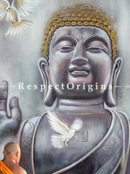 Buddha ; Acrylic on Canvas ; 24X18 In ; Horizontal Painting|RespectOrigins.com
