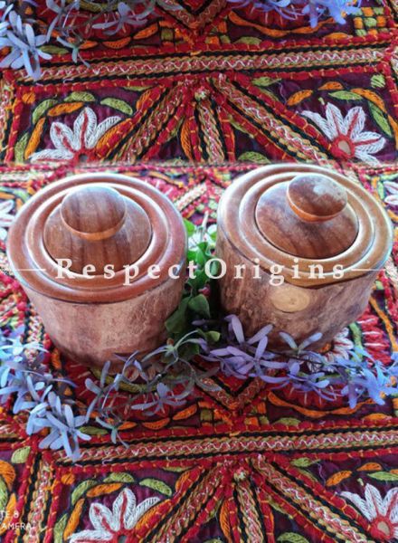 Buy Canisters Set of 2; Hand Crafted One of A kind Wooden Canister At RespectOrigins.com