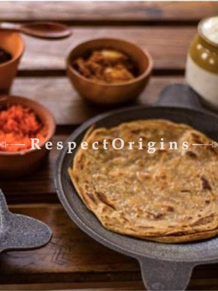 Buy Round Cast Iron Tava; Dia - 9.5 in; Handcrafted Traditional Cookware; Toxic-free and Hand Seasoned At RespectOrigins.com