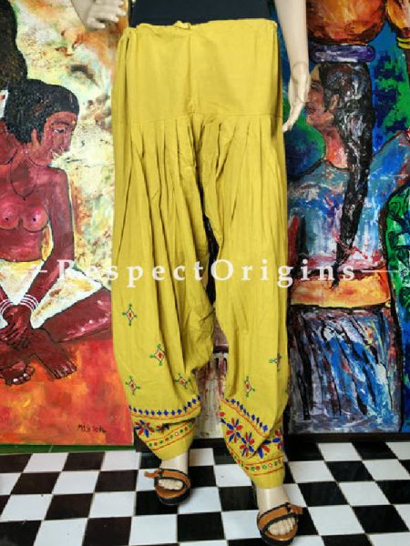 Buy Yellow Cotton Palazzos Online;  RespectOrigins.com