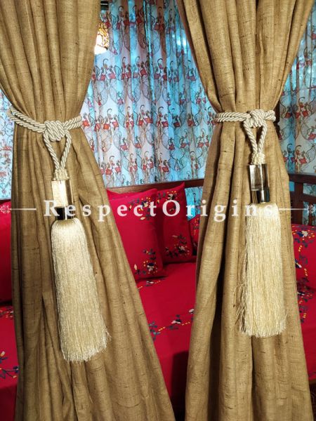 Buy Golden Yellow Silken Curtain Tie-Back Pair; 30 X 2 Inches  at RespectOrigins.com