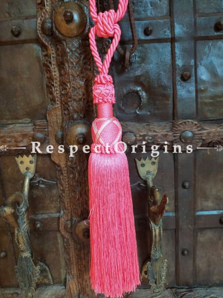Pink Silken Curtain Tie-back Pair; 25 x 2 Inches-Mu-50171-70381