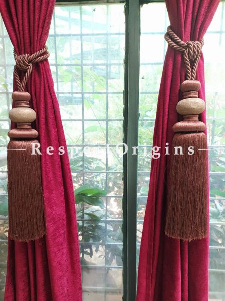 Buy Dark Brown Silken Curtain Tie-Back Pair; 29 X 5 Inches  at RespectOrigins.com