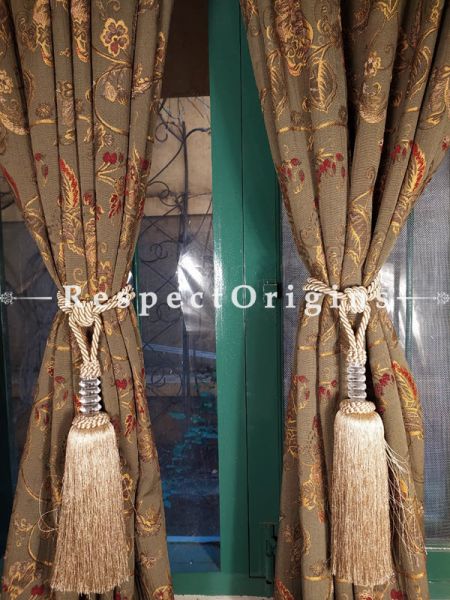 Buy Pair Of Red Silken Curtain Tie-Back With Tassels ; 25 X 2 Inches  at RespectOrigins.com