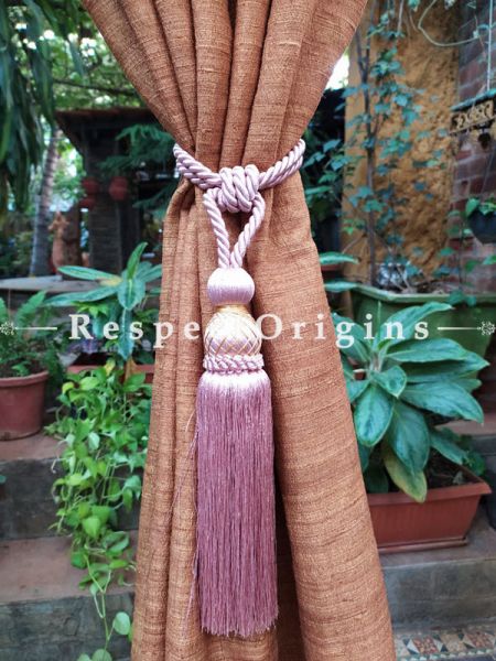 Buy Brown Silken Curtain Tie-Back Pair; 30 X 2 Inches  at RespectOrigins.com