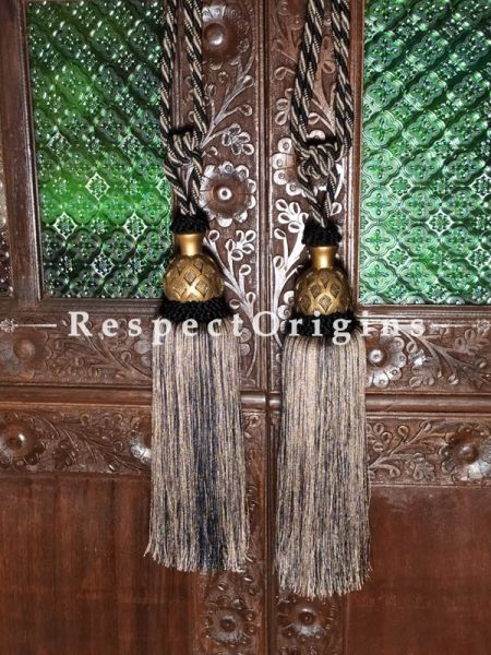 Buy Pair Of Beige Silken Curtain Tie-Back; 25 X 3 Inches  at RespectOrigins.com
