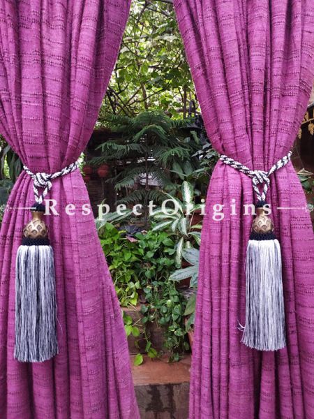 Buy Steel Gray Silken Curtain Tie-Back Pair; 25 X 3 Inches  at RespectOrigins.com