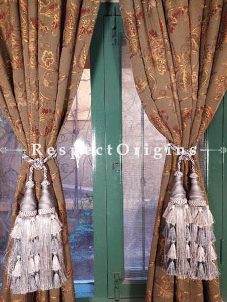 Buy Brown Silken Curtain Tie-Back Pair; 25 X 2 Inches  at RespectOrigins.com