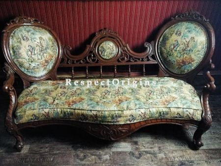 French Louis XVI Love/seat: Original Tapestry; RespectOrigins.com