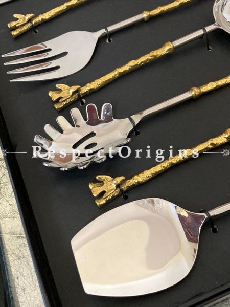 Stylish Set of 7 Serving Cutlery Set; Includes Serving Spoon