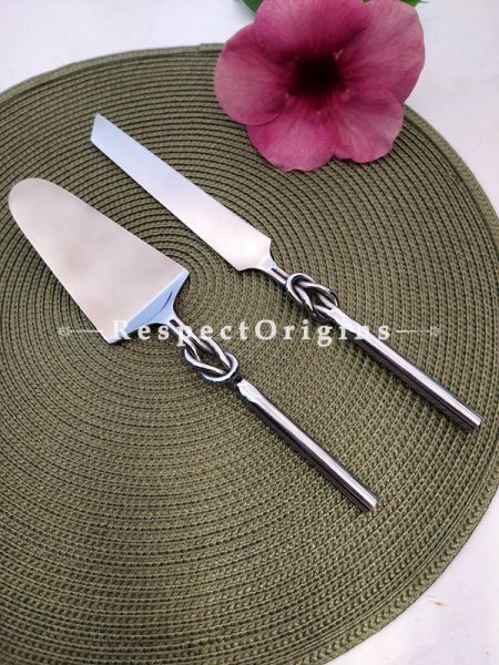 Sophisticated Cake Serving Set with  Handcrafted Designer Handle Boxed Gift; 12 Inches; RespectOrigins.com