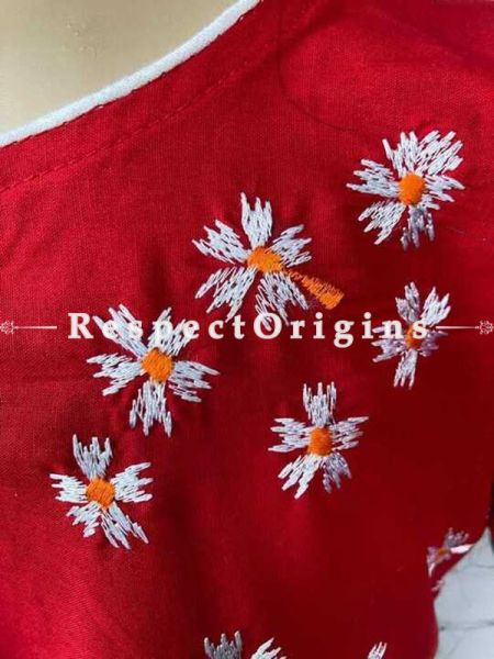 Designer Mix n Match One-of-a-kind Bengali Embroidered Choli Blouse Red; Size 40; RespectOrigins.com