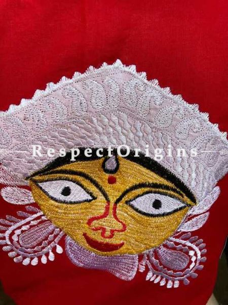 Designer Mix n Match One-of-a-kind Bengali Embroidered Choli Blouse Red; Size 38; RespectOrigins.com