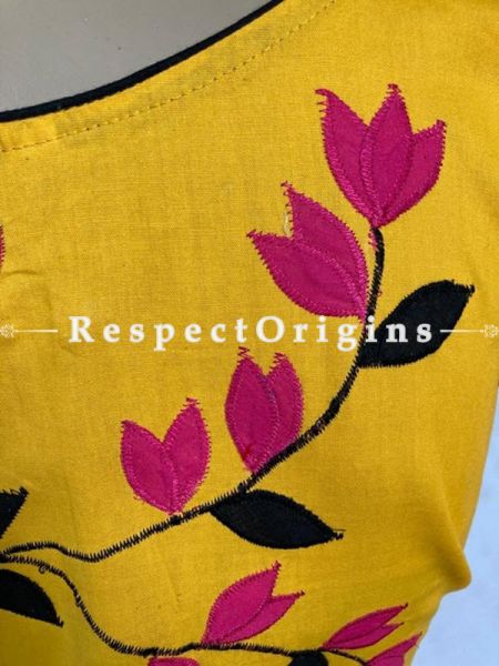 Designer Mix n Match One-of-a-kind Bengali Embroidered Choli Blouse Yellow; Size 38; RespectOrigins.com
