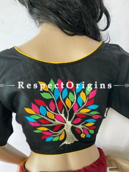 Designer Mix n Match One-of-a-kind Bengali Embroidered Choli Blouse  Black; Size  38; RespectOrigins.com