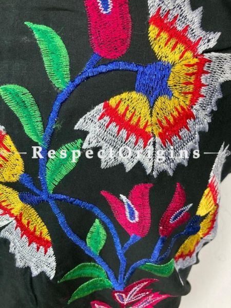 Designer Mix n Match One-of-a-kind Bengali Embroidered Choli Blouse Black; Size 40; RespectOrigins.com