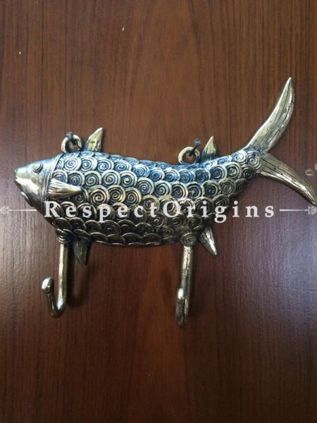 Buy Dhokra Brass Fish Designed Hanger with two Hooks at RespectOrigins.com