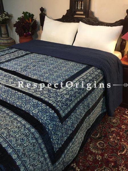 Katherine Luxury Rich Cotton- Filled King Size Comforter; Hand Block Printed 100x90 Inches; RespectOrigins.com