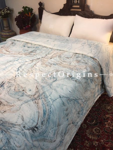 Aamiya Luxury Rich Cotton- Filled Reversible King Size Comforter; Hand Block Printed 110x90 Inches; RespectOrigins.com