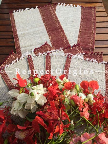 Buy Table Mats Online|Set of 6 Table mats and a Table Runner; Handcrafted; Kora Grass; Chemical Free|RespectOrigins.com